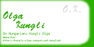 olga kungli business card